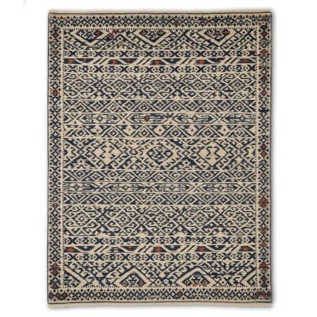 Handcrafted Earthy Cotton and Wool Handknotted Rug for Natural Interiors